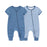 2-Pack Unisex Baby Rompers – Soft Cotton Short Sleeve Zipper Jumpsuits for Boys & Girls