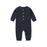 Soft Cotton Baby Romper – Long Sleeve Solid Jumpsuit with Wooden Buttons & Pocket