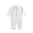 Soft Cotton Baby Romper – Long Sleeve Solid Jumpsuit with Wooden Buttons & Pocket