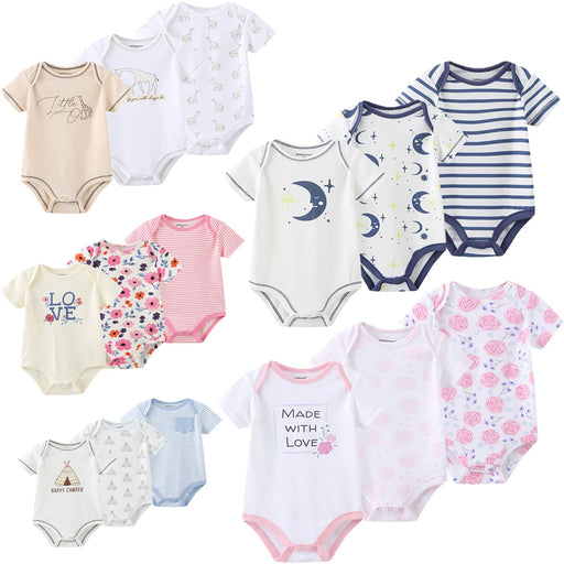 3-Piece Newborn Bodysuit Set – Soft Cotton