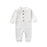 Soft Cotton Baby Romper – Long Sleeve Solid Jumpsuit with Wooden Buttons & Pocket