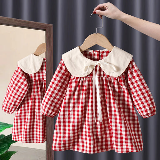 Baby Girl Bow Dress – Long Sleeve Casual Outfit for Toddlers