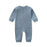 Soft Cotton Baby Romper – Long Sleeve Solid Jumpsuit with Wooden Buttons & Pocket