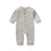 Soft Cotton Baby Romper – Long Sleeve Solid Jumpsuit with Wooden Buttons & Pocket