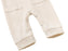 Soft Cotton Baby Romper – Long Sleeve Solid Jumpsuit with Wooden Buttons & Pocket