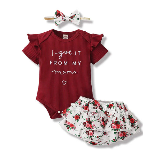 Baby Girl Floral Romper & Shorts Set