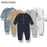 Soft Cotton Baby Romper – Long Sleeve Solid Jumpsuit with Wooden Buttons & Pocket