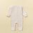 Soft Cotton Baby Romper – Long Sleeve Solid Jumpsuit with Wooden Buttons & Pocket