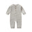 Soft Cotton Baby Romper – Long Sleeve Solid Jumpsuit with Wooden Buttons & Pocket