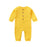 Soft Cotton Baby Romper – Long Sleeve Solid Jumpsuit with Wooden Buttons & Pocket