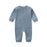 Soft Cotton Baby Romper – Long Sleeve Solid Jumpsuit with Wooden Buttons & Pocket